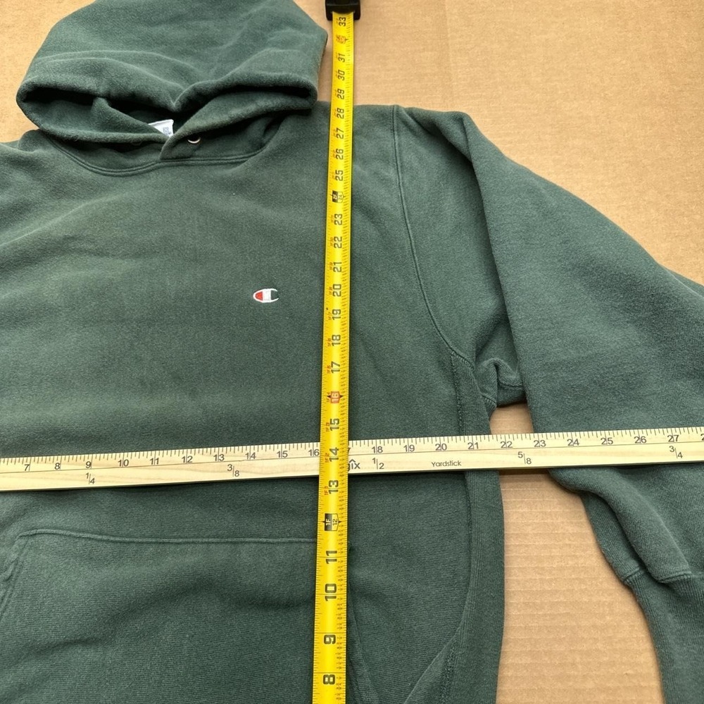 Champion Reverse Weave TRUE 90s Made in USA Hoodie Mens Sz XL Green Pullover - Picture 6 of 8